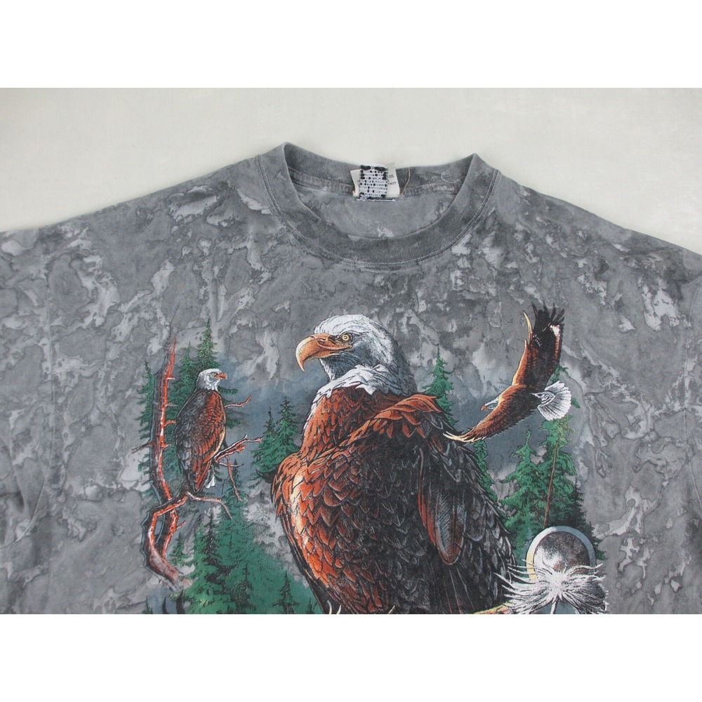 VINTAGE Ragtops Shirt Mens Extra Large Gray American Bald Eagle Tie Dye Cotton* - Picture 3 of 14